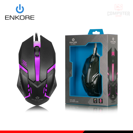 MOUSE ENKORE KALIBER USB 7 LEDS COLORES DPI 1600 WIRED USB (PN:EKM 305)