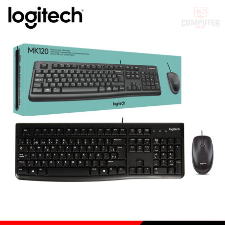 KIT LOGITECH MK120 BLACK TECLADO USB  + MOUSE USB (PN:920-004428)