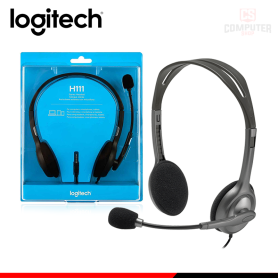 AUDIFONO LOGITECH H111 SILVER CON MICROFONO STEREO CONEXIÓN 3.5MM (PN:981-000612)