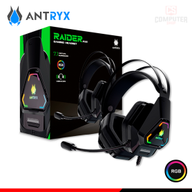 AUDIFONO ANTRYX RAIDER BLACK RGB CON MICROFONO SONIDO 7.1 CONEXIÓN USB (PN:AGH-7500K7RV)