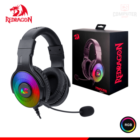 AUDIFONO REDRAGON PANDORA BLACK RGB CON MICROFONO SONIDO 7.1 CONEXIÓN USB (PN:H350RGB)