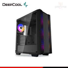 CASE DEEPCOOL CC560 FS BLACK LED TRICOLOR SIN FUENTE VIDRIO TEMPLADO MID TOWER