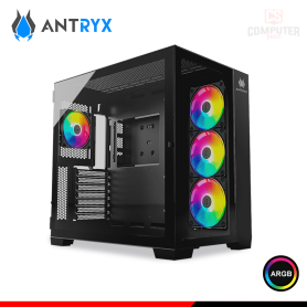 CASE ANTRYX FX900 BLACK ARGB SIN FUENTE VIDRIO TEMPLADO MID TOWER (PN:AC-FX900K)