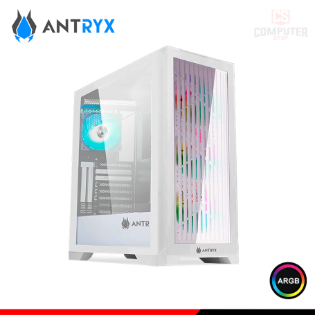 CASE ANTRYX FX730 WHITE ARGB SIN FUENTE VIDRIO TEMPLADO MID TOWER (PN:AC-FX730W)