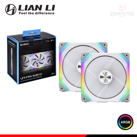 COOLER PARA CASE LIAN LI UNI FAN SL140 WHITE ARGB 140MM PACKx2 (PN:UF-SL140-2W)