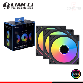 COOLER PARA CASE LIAN LI UNI FAN SL-INF120 BLACK ARGB 120MM PACKx3 CON CONTROLADOR (PN:UF-SLIN120-3B)