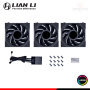 COOLER PARA CASE LIAN LI UNI FAN TL LCD 120 BLACK ARGB 120MM PACKx3 CON CONTROLADOR (PN:12TLLCD3B)