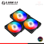 COOLER PARA CASE LIAN LI UNI FAN AL120 BLACK ARGB 120MM PACKx3 CON CONTROLADOR (PN:UF-AL120-3B)