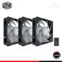 COOLER PARA CASE COOLER MASTER SICKLEFLOW 120 BLACK ARGB 120MM PACKx3 CON CONTROLADOR (PN:MFX-B2DN-183PA-R1)