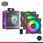 COOLER PARA CASE COOLER MASTER MF120 HALO BLACK RGB 120MM PACKx3 CON CONTROLADOR (PN:MFL-B2DN-183PA-R1)