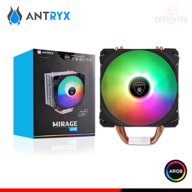 ANTRYX MIRAGE 410 BLACK ARGB COOLER CPU REFRIGERACION AIRE COMPATIBLE AMD/INTEL (PN:ACC-410A)