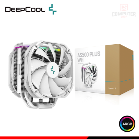 DEEPCOOL AS500 PLUS WHITE ARGB COOLER CPU REFRIGERACION AIRE COMPATIBLE AMD/INTEL (PN:R-AS500-WHNLMP-G)