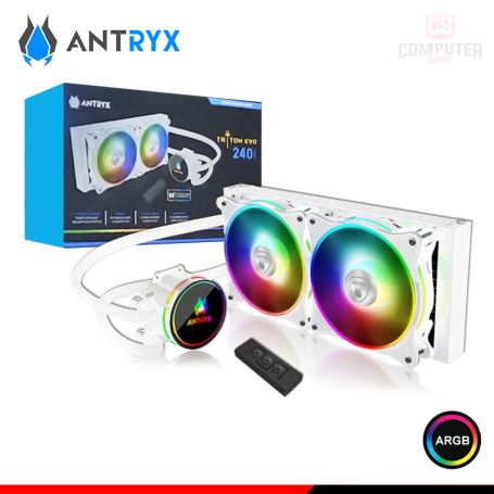 ANTRYX TRITON EVO 240 WHITE ARGB COOLER CPU REFRIGERACION LIQUIDA COMPATIBLE AMD/INTEL (PN:AWC-TE240W)