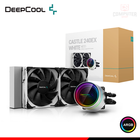 DEEPCOOL CASTLE 240EX WHITE ARGB COOLER CPU REFRIGERACION LIQUIDA COMPATIBLE AMD/INTEL