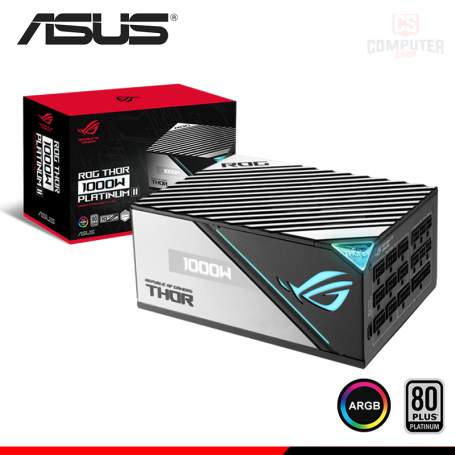 FUENTE DE PODER ASUS ROG THOR 1000W AURA EDITION 80 PLUS PLATINUM II FULL MODULAR (PN:ROG-THOR-1000P2-GAMING)