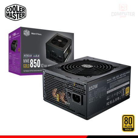 FUENTE DE PODER COOLER MASTER MWE GOLD 850 V2 850W 80 PLUS GOLD FULL MODULAR (PN:PN:MPE-8501-AFAAG-U2)