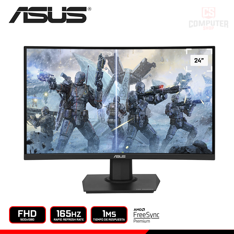 MONITOR ASUS TUF GAMING VG24VQE 24" CURVO FHD 1920x1080/165HZ/1MS ...