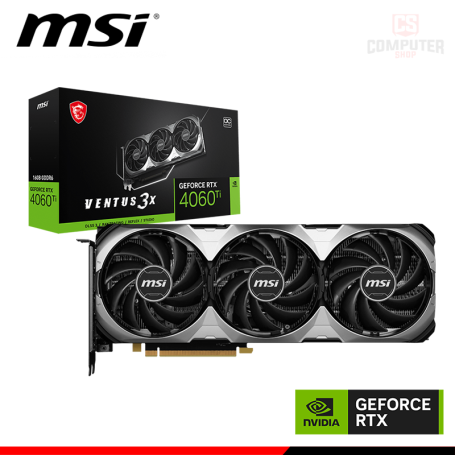 TARJETA DE VIDEO MSI GEFORCE RTX 4060Ti 16GB GDDR6 128BITS VENTUS 3X OC (PN:912-V517-071)