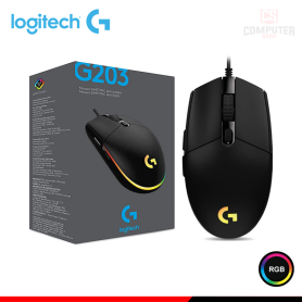 MOUSE LOGITECH G G203 BLACK RGB LIGHTSYNC DPI 8000 WIRED USB