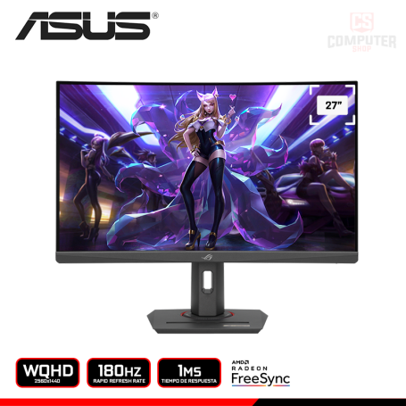 MONITOR ASUS ROG STRIX XG27WCS 27" CURVO WQHD 2560x1440/180HZ/1MS/AMD RADEON FREESYNC (PN:90LM09P1'B013B0)