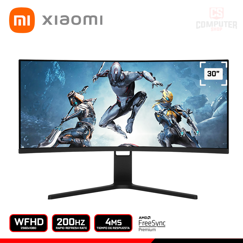 MONITOR XIAOMI 30" TW CURVO WFHD 2560x1080/200HZ/4MS/FREESYNC PREMIUM ...