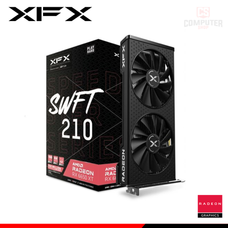 TARJETA DE VIDEO XFX SPEEDSTER SWFT 210 AMD RADEON RX 6650 XT 8GB GDDR6 128BITS