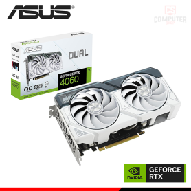 TARJETA DE VIDEO ASUS GEFORCE RTX 4060 8GB GDDR6 128BITS DUAL WHITE OC (PN:90YV0JC2'MVAA00)