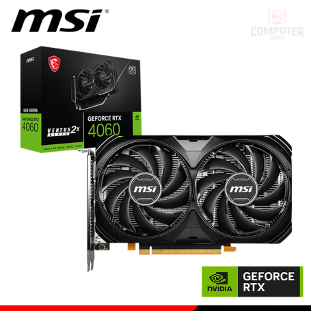 TARJETA DE VIDEO MSI GEFORCE RTX 4060 8GB GDDR6 128BITS VENTUS 2X OC (PN:912-V516-012)