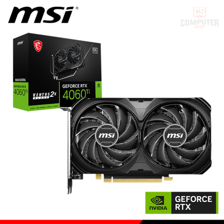 TARJETA DE VIDEO MSI GEFORCE RTX 4060Ti 8GB GDDR6 128BITS VENTUS 2X OC EDITION (PN:912-V515-024)