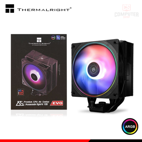 THERMALRIGHT PREMIUM ASSASSIN SPIRIT 120 EVO BLACK ARGB COOLER CPU REFRIGERACION AIRE COMPATIBLE AMD/INTEL