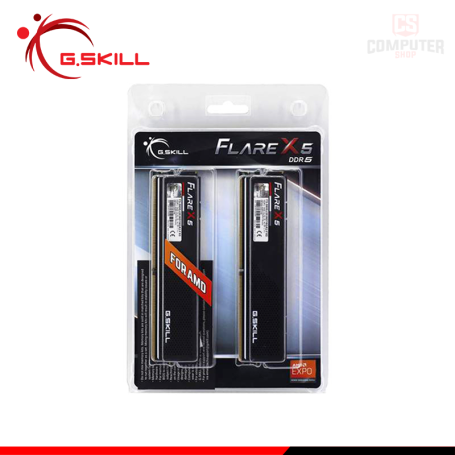 MEMORIA 32GB (16GBx2) DDR5 G.SKILL FLARE X5 BLACK AMD EXPO BUS 6000MHZ (PN:F5-6000J3648D16GX2-FX5)