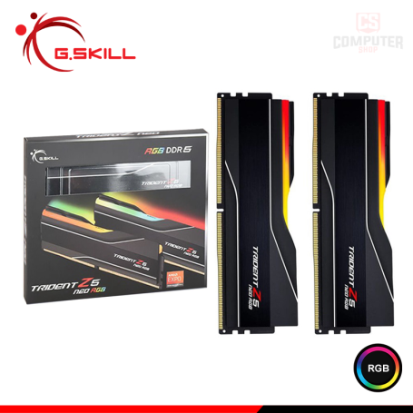 MEMORIA 64GB (32GBx2) DDR5 G.SKILL TRIDENT Z5 NEO RGB BLACK AMD EXPO BUS 6000MHZ (PN:F5-6000J3040G32GX2-TZ5NR)