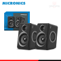 PARLANTE MICRONICS IRON MIC S314 BLACK SOUND 2.0 CONEXIÓN USB