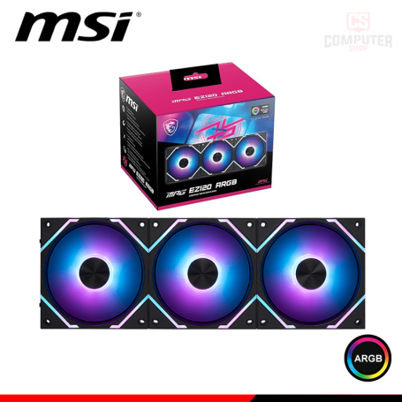 COOLER PARA CASE MSI MPG EZ120 BLACK ARGB 120MM PACKx3 CON CONTROLADOR