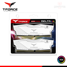 MEMORIA 16GB (8GBx2) DDR4 T-FORCE DELTA RGB WHITE BUS 3200MHZ (PN:TF4D48G3200HC16CBK)