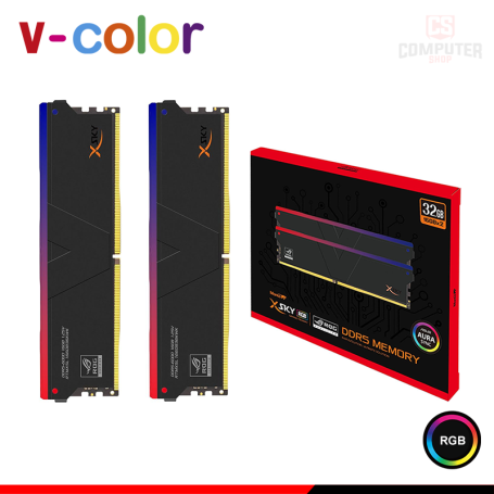 MEMORIA 32GB (16GBx2) DDR5 V-COLOR XSKY RGB ROG CERTIFIED BLACK INTEL XMP BUS 6000MHZ (PN:RTMXSL1660836KWK)