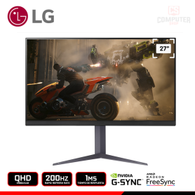 MONITOR LG 27GS75Q-B ULTRAGEAR 27" QHD 2560x1440/200HZ/1MS/AMD RADEON FREESYNC/COMPATIBLE NVIDIA G-SYNC