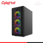 CASE CYBERTEL ELEMENT CBX 5011 BLACK SIN FUENTE RAINBOW VIDRIO TEMPLADO MID TOWER