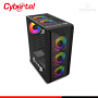 CASE CYBERTEL ELEMENT CBX 5011 BLACK SIN FUENTE RAINBOW VIDRIO TEMPLADO MID TOWER