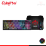 KIT CYBERTEL STRIKER CBX GT1802 TECLADO MECANICO RAINBOW + MOUSE GAMER RGB WIRED USB + MOUSE PAD ANTIDESLIZANTE