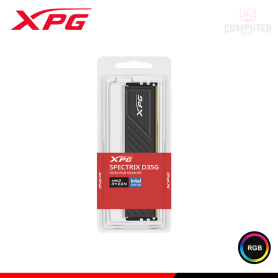 MEMORIA 8GB DDR4 XPG SPECTRIX D35G BLACK RGB CON DISIPADOR BUS 3200MHz (PN:AX4U32008G16A-SBKD35G)