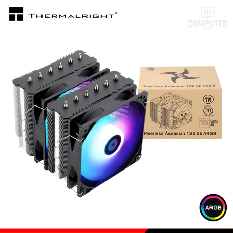 THERMALRIGHT PEERLESS ASSASSIN 120 SE BLACK ARGB COOLER CPU REFRIGERACION AIRE COMPATIBLE AMD/INTEL