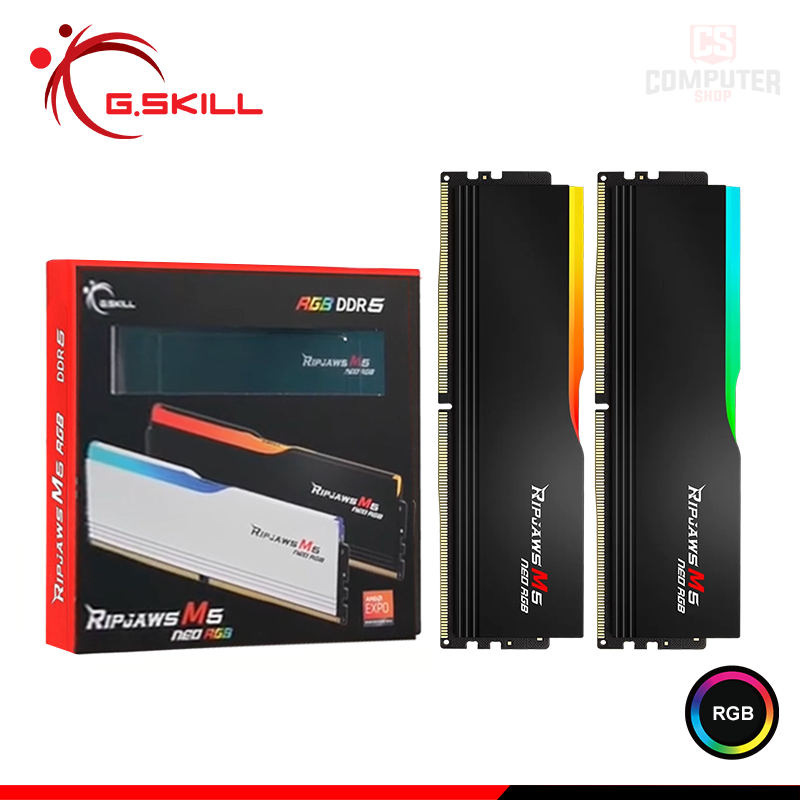 MEMORIA 32GB (16GBx2) DDR5 G.SKILL RIPJAWS M5 NEO RGB AMD MEMORIA 32GB (16GBx2) DDR5 G.SKILL RIPJAWS M5 NEO RGB AMD