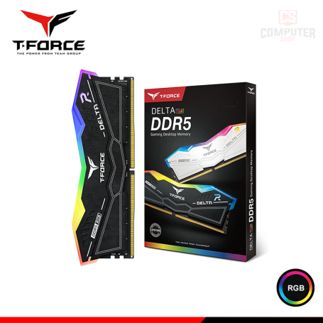 MEMORIA 16GB DDR5 T-FORCE DELTA BLACK RGB BUS 6000MHZ (PN:FF3D516G6000HC38A01)