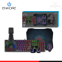 KIT ENKORE BRAVIO 5 ENT G1000-5 TECLADO MULTIMEDIA RAINBOW + MOUSE LED 7 COLORES + AURICULAR RAINBOW + PARLANTES RGB + MOUSE PAD