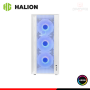 CASE HALION TORNADO 04 WHITE ARGB CON FUENTE 600W VIDRIO TEMPLADO MID TOWER