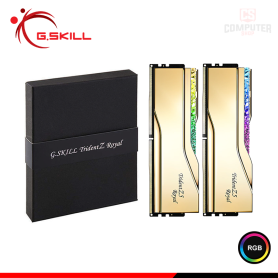 MEMORIA 48GB (24GBx2) DDR5 G.SKILL TRIDENT Z5 ROYAL GOLD RGB INTEL XMP BUS 8000MHZ (PN:F5-8000J4048F24GX2-TR5G)