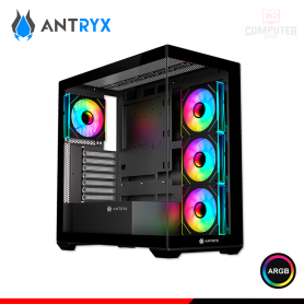 CASE ANTRYX FX-750 BLACK ARGB SIN FUENTE VIDRIO TEMPLADO MID TOWER