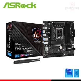 PLACA ASROCK B760M PG LIGHTNING WIFI M.ATX DDR5 LGA 1700 (PN:90'MXBMT0'A0UAYZ)