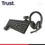 KIT TRUST HOME OFFICE 4 EN 1 BLACK TECLADO WIRELESS + AUDIFONO + MOUSE WIRELESS + CAMARA WEB